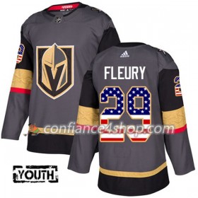 Adidas Maillot de Hockey Vegas Golden Knights Marc-Andre Fleury 29 2017-2018 Grau USA Flag Fashion Authentic - Enfant